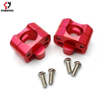 China 6061Aluminum CNC Fat Clamp Riser Handle Bar Holder Clamps Bar Clamps Red Risers Fat 28MM CRF70 XR70 CRF110 for sale