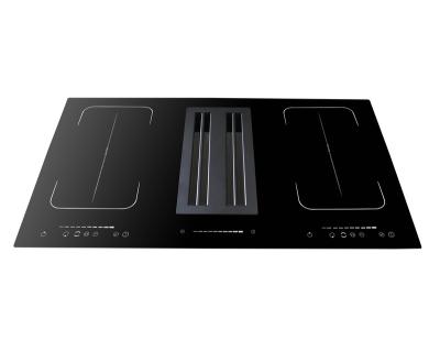 China Hotel Combined Induction Hob Downdraft Hood for sale