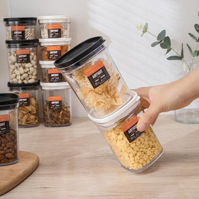 China Airtight Jar for Cookie Food Empty Storage Plastic Jars PET with PET Lid and Band Ring or LDPE Cover for sale