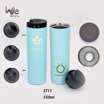 China ST11 550ml 20oz 304 Stainless Steel Disposable Insulated CoffeeTumbler With Rotate Plastic Lid For Tea Coffee Juice And Milk for sale