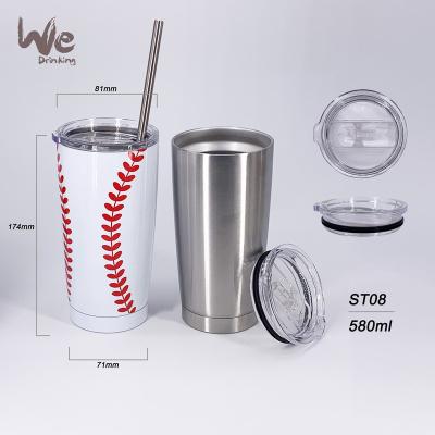 China ST08 580ml Disposable Premium Quality Double Wall Vacuum Insulated Stainless Steel Tumbler With Splash Proof Sliding Lid For Cold Drinks for sale