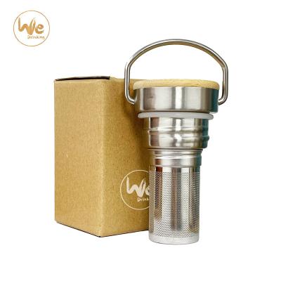 China Pilfer Proof No Stock Minimal Stock Stainless Steel Bamboo Infuser Sport Lid For Water Bottle for sale