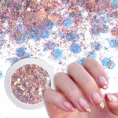 China Easy Apply Wholesale Nail Glitter Holographic Metallic Shiny Sequins Sprinkle Flakes For Tips Charms Decoration for sale