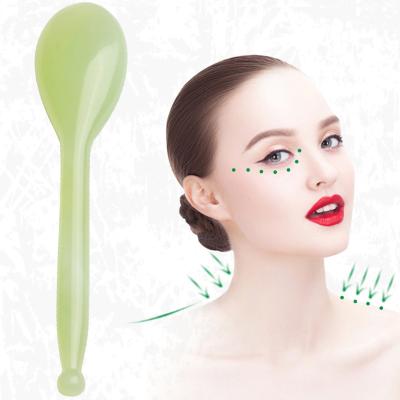 China face & Eye Scraping Jade Anti Aging Gua Sha Eye Massager Stick Spoon with Acupressure Trigger Points for Facial Beauty for sale