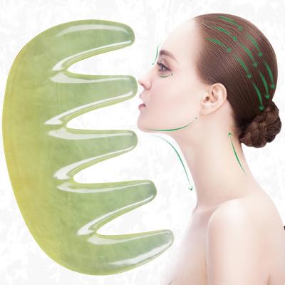 China Factory Wholesale Hand Held NatureJade Handmade Toxin Non Cut Wide Teeth Hair Comb For Scalp Massage for sale