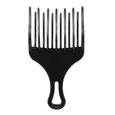 China Antistatic. Large Size Heat Resistant Plastic Teeth Afro Insert Wide Hair Pick Fork Comb For Curly Hairstyle Styling for sale