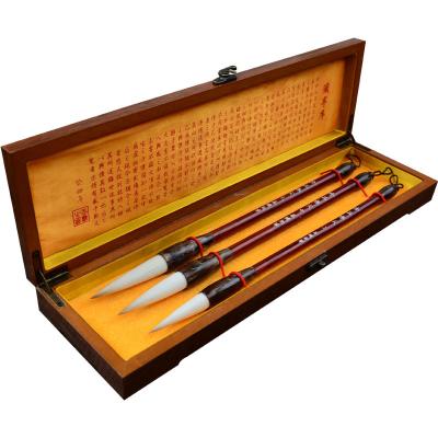 China The Chinese ancient inscription brush Chinese high quality antique calligraphy reading brush handmade wooden handle brush for sale