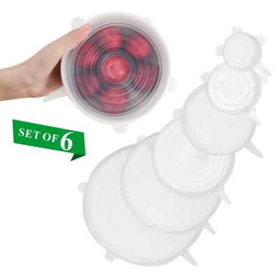 China B04-0912 Silicone Non-Refillable Stretch Lids Reusable Food Covers (6 PACKS) for sale