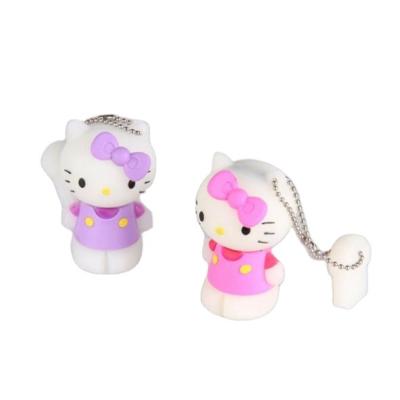 China Hello Mini Rubber Kitty USB Reader 32gb Cartoon Pendrive Flash Memory Stick USB 2.0 Flash Disk 4GB 8GB 16GB 32GB 64GB for sale