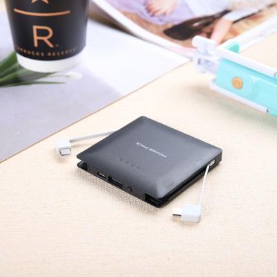 China New Customized 10000mAh Qi Charging Power Bank Wireless Build In Two Cable Hbdbg Wireless Powerbank for sale