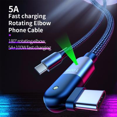 China Mobile Phone 5A 100W Aluminum Fast Charging Type C USB To Type C Data Syncing USB Type C High Speed ​​USB Cable for sale