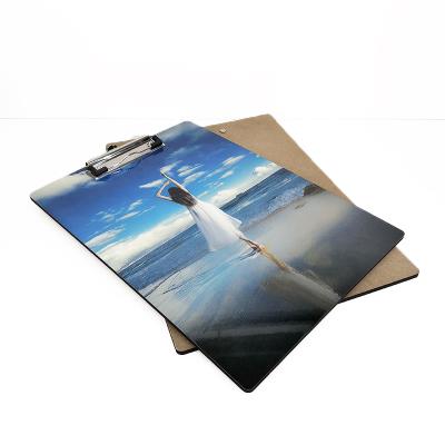 China Custom Printed Wooden Memo Pad A4 Size Metal Folder Clipboard Paperweight Hardworking and Cutom Printing Keepsake for sale