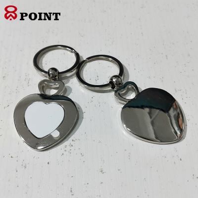 China Reusable Heart Shape 37*55mm Mute Key Chain Sublimation Hot Selling Metal for sale