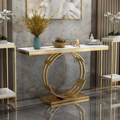 China Contemporary Marble Console Tables With Stainless Steel - Elegant Design for sale