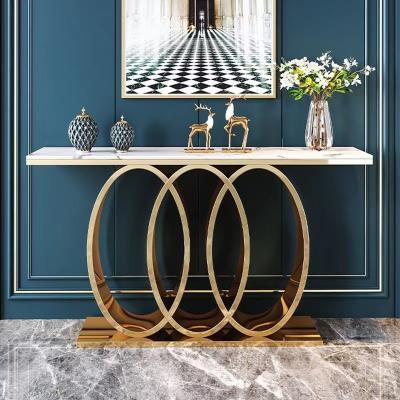 China Stainless Steel Marble Console Tables - Perfect For Modern Interiors for sale