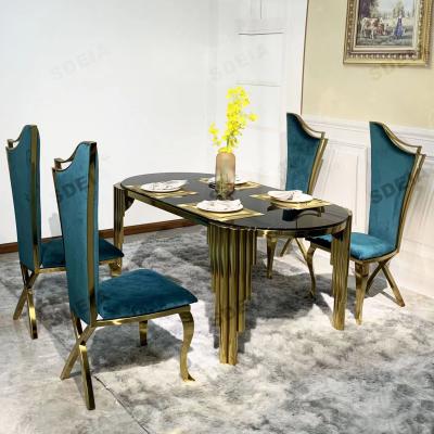 China Mesa de comedor de forma ovalada de 78 cm de altura con techo de vidrio de color personalizado en venta