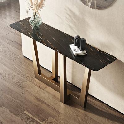 China Sleek Marble & Stainless Steel Console Tables - Modern Entryway Style for sale