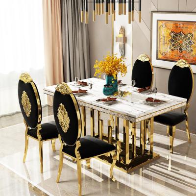 China Contemporary Marble Dining Tables With Stainless Steel Frames For Sale for sale