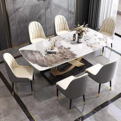 China Stylish Stainless Steel Marble Square Dining Room Table H 0.78 M for sale