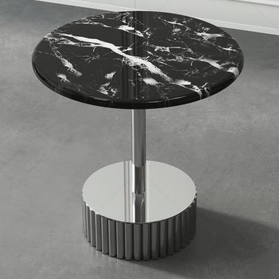 China Elegant roestvrij staal marmer top bank zij tafel OEM ODM Te koop