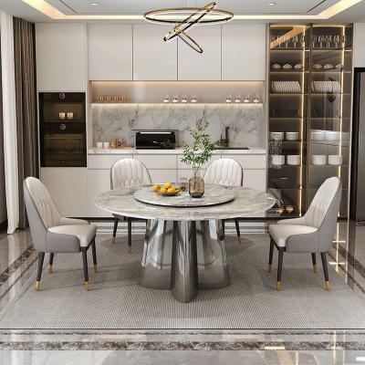 China Durable Marble Top Dining Tables With Stainless Steel Legs - Wholesale for sale