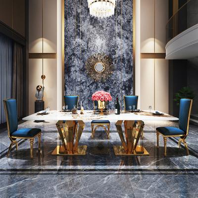 China Height 78cm Large Rectangular Marble Dining Square Table Marble Top for sale