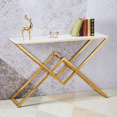 China Contemporary Marble & Stainless Steel Console Tables - Wholesale for sale