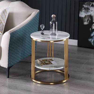 China Elegante ronde roestvrijstalen marmeren bank Side Table door SEDIA Te koop