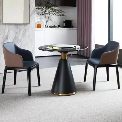 China Modern Round Negotiation Table Marble Top Stainless Steel Gold/Silver for sale