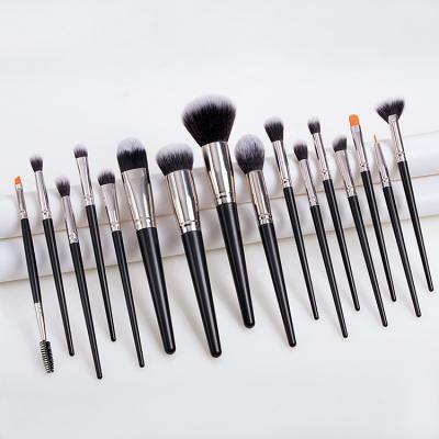 China Angular Blush High Quality Black Foundation Eyeshadow Makeup Brushes Custom Logo 16pcs Make Up Brush Set for sale