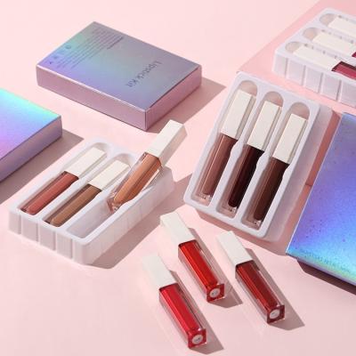 China Sunscreen Customize Your Brand Sellers No Logo Waterproof 3 in 1 Liquid 3pcs Set DIY Matte Vegan Private Label Lip Gloss Kit for sale