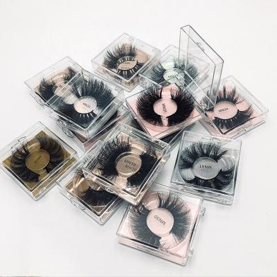 China Hot Selling Fluffy Eyelashes Sensitive 8D 25mm Mink Eyelashes Real Siberian Dramatic Mink Lashes With Custom Box for sale