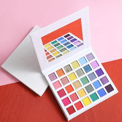 China Custom logo 30 color eyeshadow palette waterproof OEM cosmetics waterproof white eyeshadow wholesale for makeup for sale