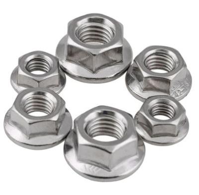 China Heavy Industry Factory Direct Sales Stainless Steel Hardware SS304 SS316 Hexagon Flange Nuts For Mechanical Hardware for sale