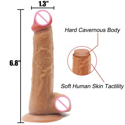 Chine Silicone portable de ROHS pénis énorme de 7 pouces faux pour des femmes à vendre