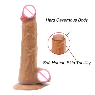 China Do pênis falsificado do silicone de 7 polegadas sexo elástico Toy Strong Suction Cup do vibrador à venda