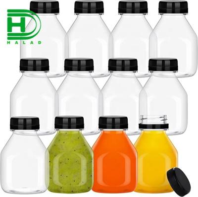 China High Quality 8OZ Juice Water Bottle Square Shape Plastic 250ML Juice Bottle Plastic With Cap BPA Free Food Grade Plastic Bottle for sale