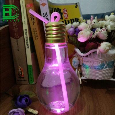 China Hot Selling 10OZ Beverage 400ML Bulb Bottle With LED Clear Juice Bottle Empty Plastic Milk Tea Bottle 320ML Bulb for sale