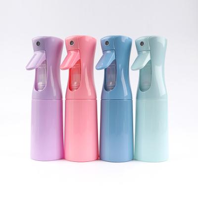 China Household Products 200ml 300ml 500ml Plastic Continuous Water Spray Bottle Fine Mist Sprayer PET Trigger Bottle For Hair Styling for sale