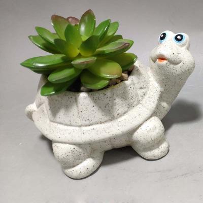 China Cheap Tortoise Shape Home and Garden Flower Pot Price Factory Handmade Succulent Pot for sale