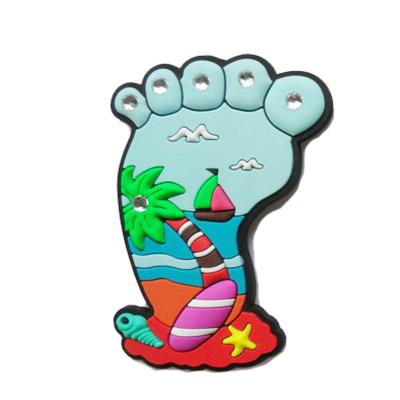 China Shape Hot Sale Tourist Souvenir Beach decoration PVC foot fridge magnet Refrigerator magnets for sale