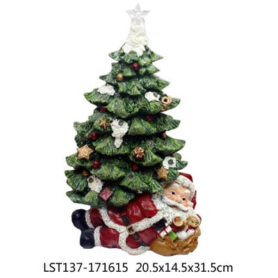 China Christmas Lights Decorations Costumes Christmas Santa Claus Decoration Light With Christmas Tree for sale