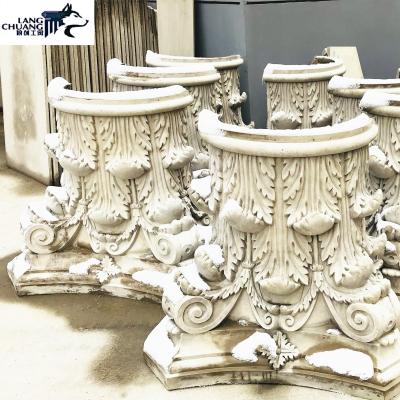 China Green Material Silicon Mold Making GFRC Concrete Roman Pillar For Building Entrance Decoration for sale