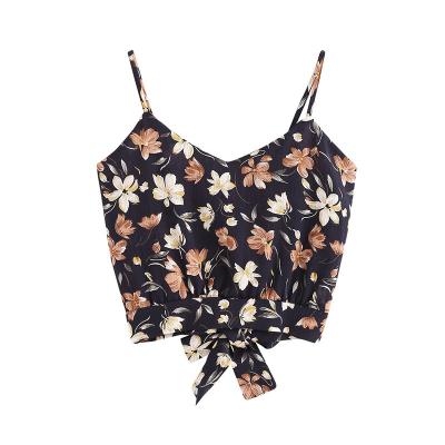 China QUICK DRY factory knows young girls with strapless camis floral v-neck casual tops for sale