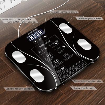 China Smart Digital Bathroom Body Fat Scale, BMI Scales Body With Tempered Glass, Body Composition Analyzer Digital Scale for sale