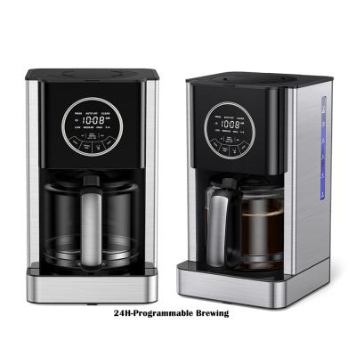 China Hotel 24H Timer Programmable Coffee Maker Brew Resistance Control Drip Coffee Machine with Touch Control for sale