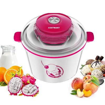 China Sleek Soft Ice Cream Machine Transparent Cannular Maker 1.5 Quart Frozen Yogurt Ice Cream Makers for sale