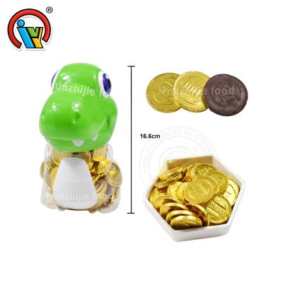 China Wholesale Gold Chocolate Coins Chocolate Candy In Dinosaur Bottle Heart Shape for sale