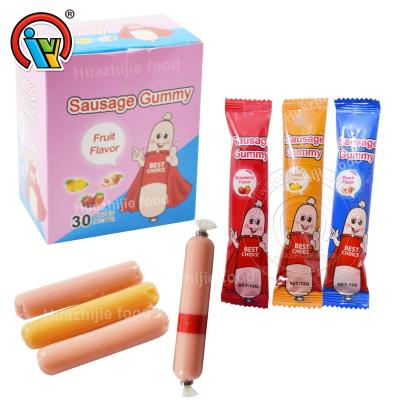 China Natural Candy Gummy Ham / Sausage Fruit Flavor Jelly Gummy Candy For Halal Meat for sale