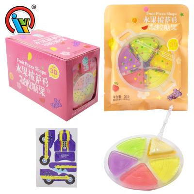 China Natural Fruit Flavor Pizza Shape Delicious Candy Jelly With 3D Puzzles Map for sale